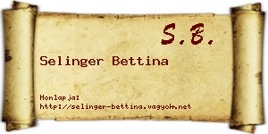 Selinger Bettina névjegykártya